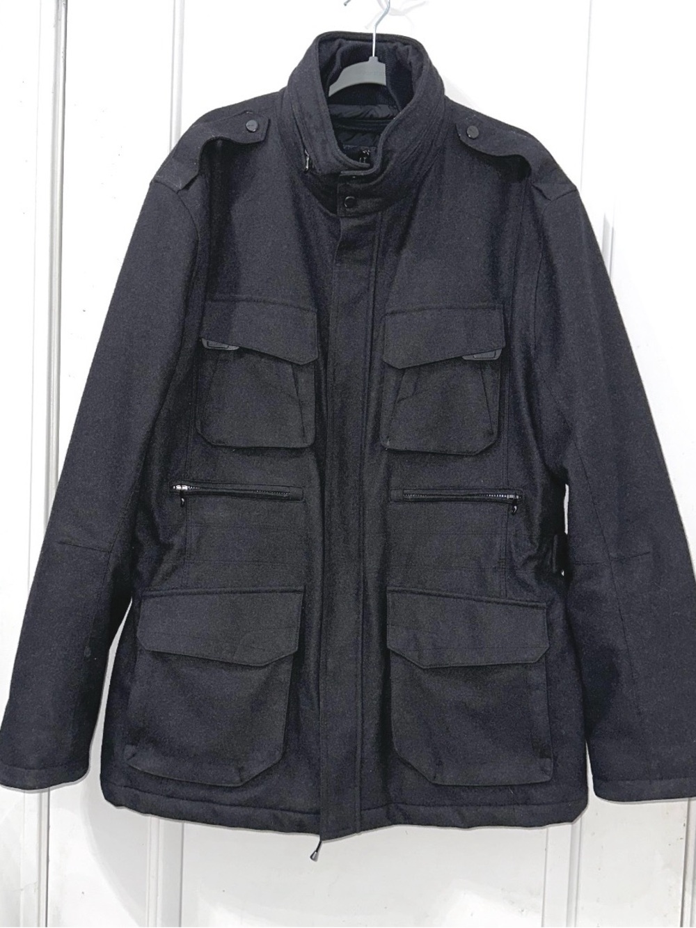 Ralph Lauren Men’s Black Label charcoal gray field jacket crafted from wool, XXL